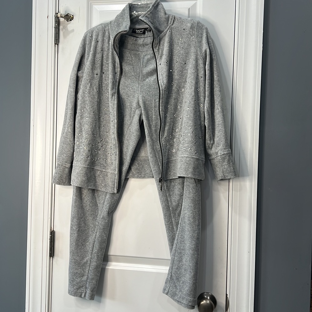 Onque casual pants set full zíper top jacket